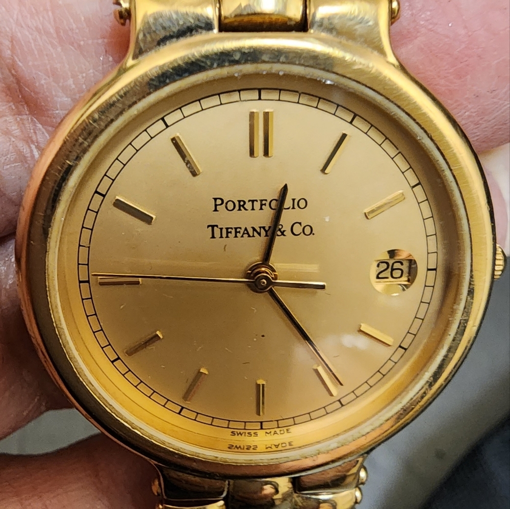 Tiffany & Co Men's Gold Tone Watch Small. Unisex.